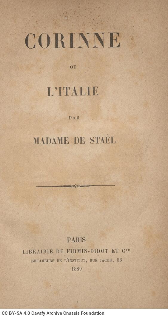 18 x 11 cm; 10 s.p. + 495 p. + 5 s.p., l. 2 bookplate CPC on recto, l. 3 half-title page on recto and typographical data on v